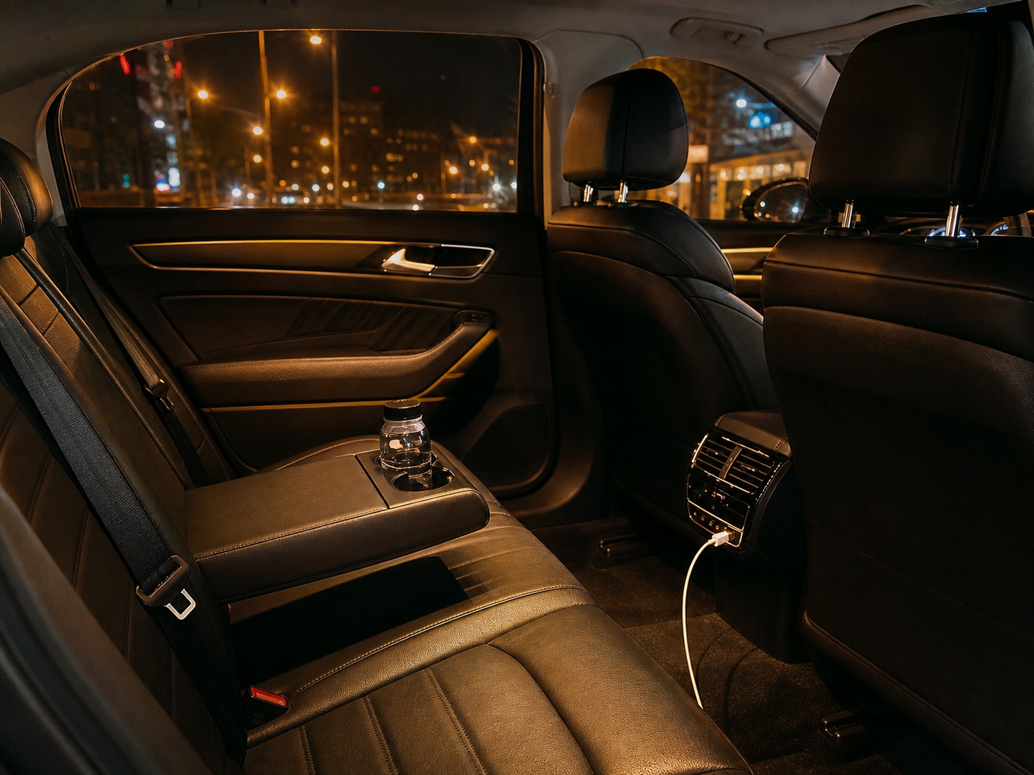 Čistý interiér prémiového taxi